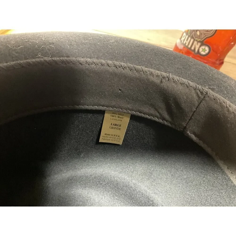 Jump Jive Black Wool Fedora Hat Made In USA Size Large